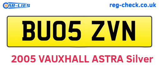 BU05ZVN are the vehicle registration plates.