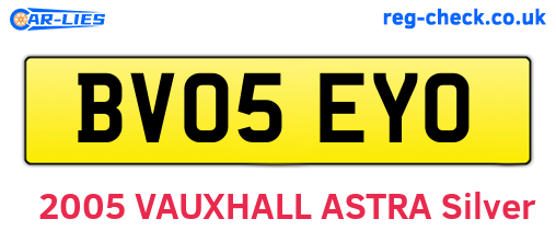 BV05EYO are the vehicle registration plates.