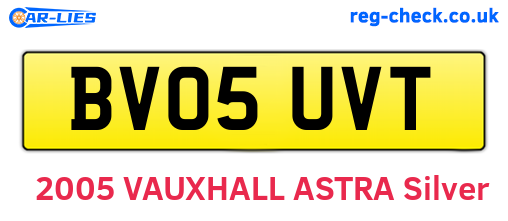 BV05UVT are the vehicle registration plates.