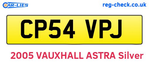 CP54VPJ are the vehicle registration plates.