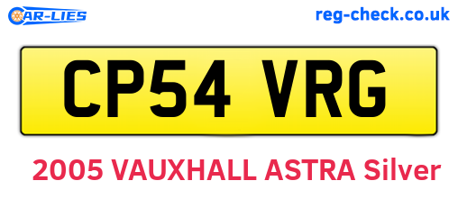 CP54VRG are the vehicle registration plates.