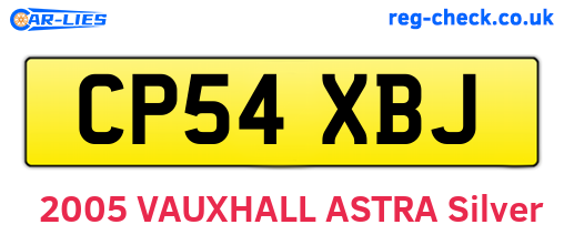 CP54XBJ are the vehicle registration plates.