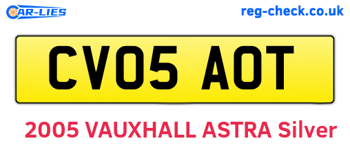 CV05AOT are the vehicle registration plates.