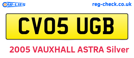 CV05UGB are the vehicle registration plates.