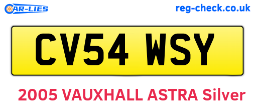 CV54WSY are the vehicle registration plates.