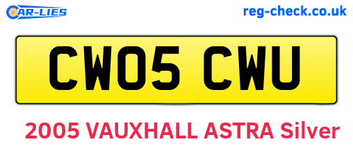 CW05CWU are the vehicle registration plates.