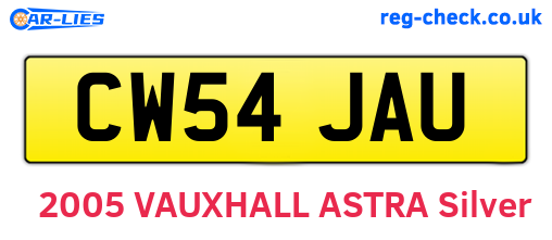 CW54JAU are the vehicle registration plates.