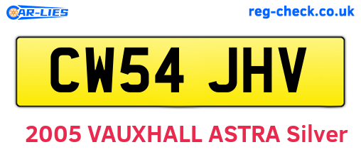 CW54JHV are the vehicle registration plates.