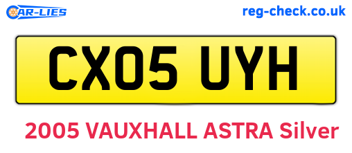 CX05UYH are the vehicle registration plates.