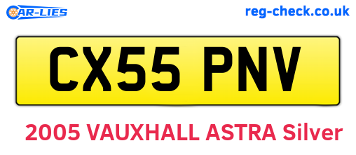 CX55PNV are the vehicle registration plates.