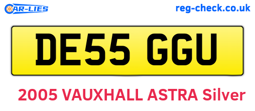 DE55GGU are the vehicle registration plates.