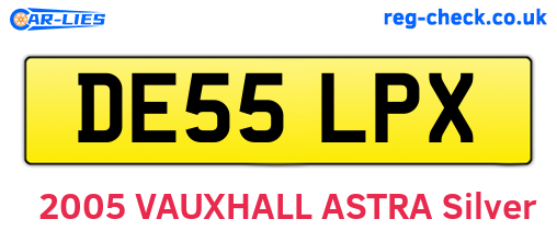 DE55LPX are the vehicle registration plates.