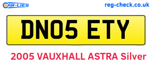 DN05ETY are the vehicle registration plates.