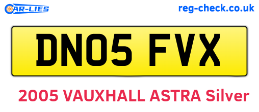 DN05FVX are the vehicle registration plates.