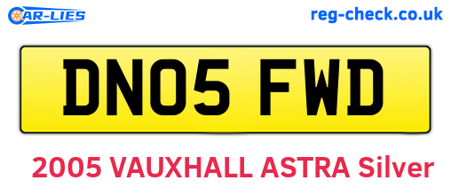 DN05FWD are the vehicle registration plates.