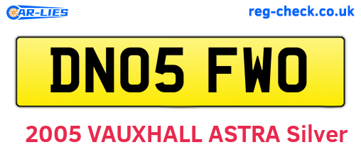 DN05FWO are the vehicle registration plates.