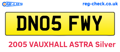 DN05FWY are the vehicle registration plates.