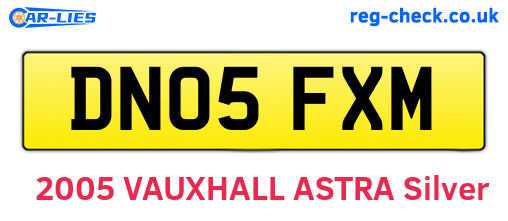 DN05FXM are the vehicle registration plates.