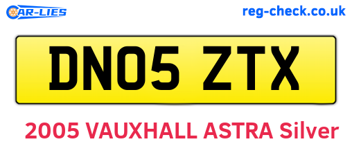 DN05ZTX are the vehicle registration plates.