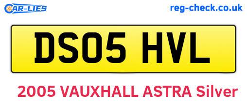 DS05HVL are the vehicle registration plates.