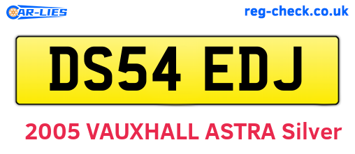 DS54EDJ are the vehicle registration plates.