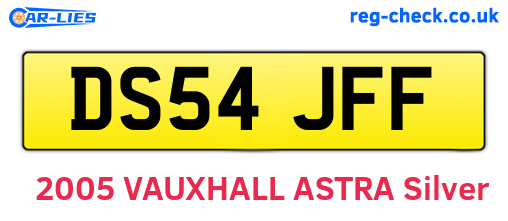 DS54JFF are the vehicle registration plates.