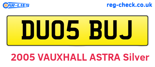 DU05BUJ are the vehicle registration plates.