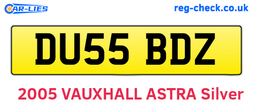 DU55BDZ are the vehicle registration plates.