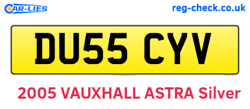 DU55CYV are the vehicle registration plates.