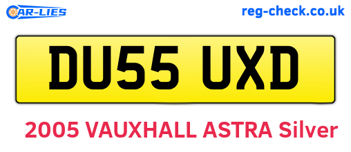 DU55UXD are the vehicle registration plates.