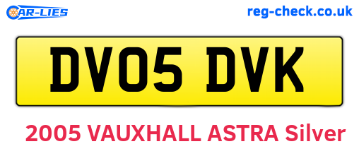 DV05DVK are the vehicle registration plates.