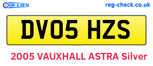 DV05HZS are the vehicle registration plates.