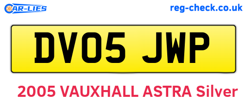 DV05JWP are the vehicle registration plates.