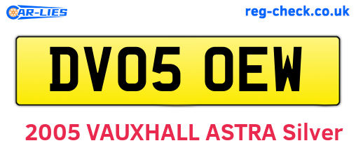 DV05OEW are the vehicle registration plates.