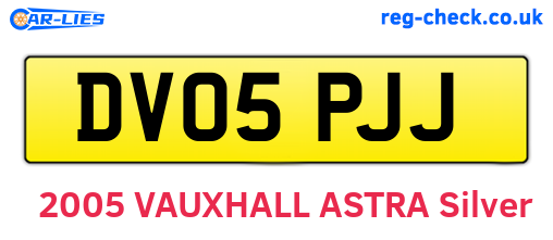 DV05PJJ are the vehicle registration plates.