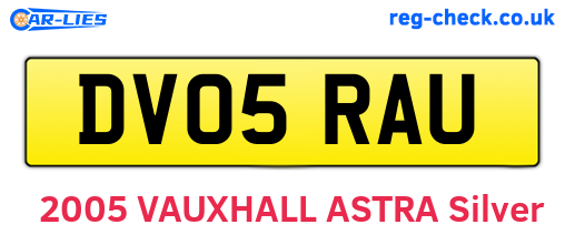 DV05RAU are the vehicle registration plates.