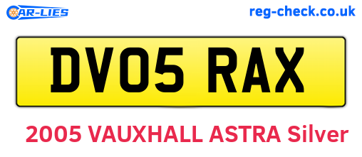 DV05RAX are the vehicle registration plates.