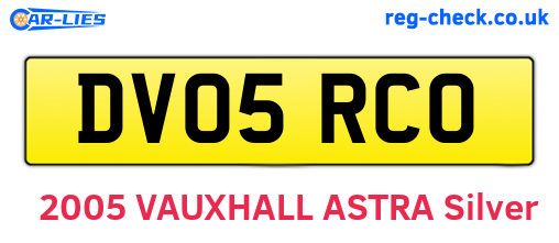 DV05RCO are the vehicle registration plates.