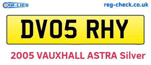 DV05RHY are the vehicle registration plates.