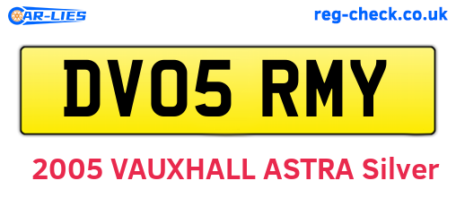 DV05RMY are the vehicle registration plates.