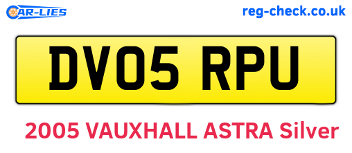 DV05RPU are the vehicle registration plates.