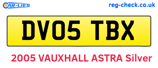 DV05TBX are the vehicle registration plates.