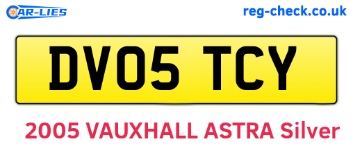DV05TCY are the vehicle registration plates.