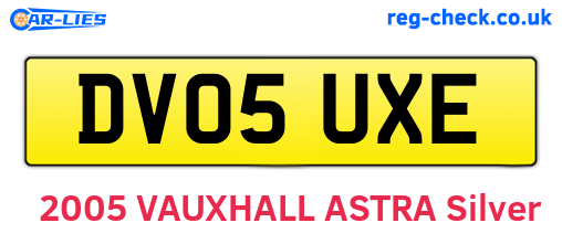 DV05UXE are the vehicle registration plates.
