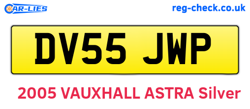 DV55JWP are the vehicle registration plates.