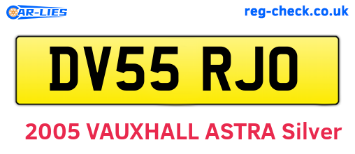 DV55RJO are the vehicle registration plates.
