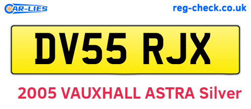 DV55RJX are the vehicle registration plates.
