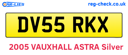 DV55RKX are the vehicle registration plates.