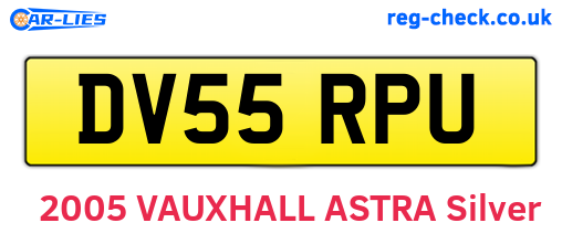 DV55RPU are the vehicle registration plates.