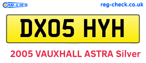DX05HYH are the vehicle registration plates.